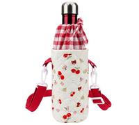 Linkidea Water Bottle Carrier with Strap Compatible with S ORIGINAL, BJPKPK 25oz Cola Shaped Bottle, Drawstring Waterbottle Sling Bag Holder Shoulder Strap, Cherry Bear