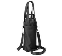 Linkidea Water Bottle Carrier with Strap Compatible with YETI Rambler Bottle 18oz, Owala FreeSip 24oz, Lightweight Waterbottle Sling Bag Holder with Shoulder Strap for Travel, Black