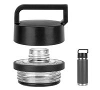 Linkidea Water Bottle Lid with Handle Compatible with YETI Rambler Bottle 18oz/26oz/36oz/46oz/64oz Chug Cap, Water Bottle Chug Replacement Cap Lid (Black)