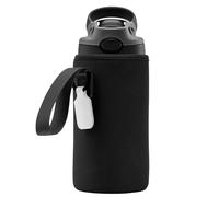 Linkidea Water Bottle Sleeve Compatible with Contigo Aubrey Tritan 14oz, Steel 13oz Kids Bottle, Waterbottle Holder Bag with Name Tag, Black