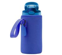 Linkidea Water Bottle Sleeve Compatible with Contigo Aubrey Tritan 14oz, Steel 13oz Kids Bottle, Waterbottle Holder Bag with Name Tag, Navy Blue