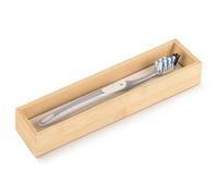 Linkidea Wooden Toothbrush Holder with Drainage Hole, Bathroom Drawer Organizer with Drying Diatomite Stone, Compatible with Extra Clean, Oral-B CrossAction Toothbrush