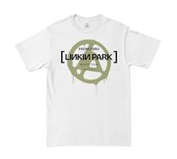 Linkin Park from Zero Official Merch Olive Spray T-Shirt, White, L