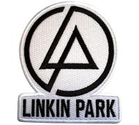 Linkin Park Logo Woven Concentric Text Iron On Patch (One Size) (White/Black)