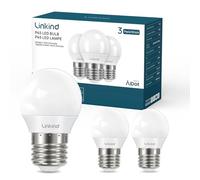 Linkind 3x E27 Golf P45 LED Bulb, 3.4W=40W/470lm, 2700K Warm White, G45 E27 LED Bulb, Energy Class D, 240° Angle, Non-Dimmable, Pack of 3