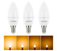 Linkind E14 Dimmable LED Bulbs, Warm White 2700K, B35 Small Screw Candle Light Bulb 470lm, 4.2W Equivalent to 40W Energy Saving Bulb, SES E14 Candle Bulbs, Pack of 3
