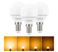Linkind E14 Dimmable LED Golf Ball Bulb, 4.2W 40W Equivalent, 470lm Warm White 2700K, Small Edison Screw SES, P45 Round Light Bulbs, Pack of 3