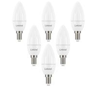 Linkind E14 LED Candle Bulb, 2700K Warm White, 7.2W=60W SES Candle Light Bulbs, 806 Lumens, Small Edison Screw C35/B35 Bulbs, 6-Pack