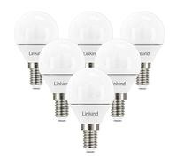 Linkind E14 LED Light Bulb, Small Edison Screw Golf Ball P45 LED Light Bulb, 5.2W(40W Equivalent), 3000K Warm White, 470lm,Energy Saving Golfball Bulb, Non-Dimmable, CE/RoHS/ErP Certified, 6 Pack