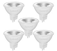 Linkind GU5.3 MR16 LED Bulbs, 12V AC/DC 5W(Equivalent to 50W) Bi-Pin Base Spotlight Bulb, 520LM, Warm White 2700K, 36°Beam Angle Track Light, Non-dimmable, Pack of 5