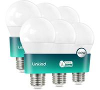 Linkind LED E27 Bulbs,Ultra-Efficient Class A LED Bulbs, 7.2W (100W Equivalent), Neutral White 4000K, 1521LM, GLS Edison Screw-in Bulb, Non Dimmable, Pack of 6
