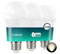 Linkind LED E27 Bulbs, Ultra-Efficient Class A LED Bulbs, 7.2W (100W Equivalent), Neutral White 4000K, 1521LM, GLS Edison Screw-in Bulb, Non Dimmable, Pack of 3