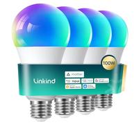 Linkind Matter E27 Smart LED Bulb 100w, 4 Pack