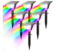 Linkind Solar Garden Lights Outdoor, Color Changing Solar Spotlights 6 Pack | Winter Mode, RGB & Warm & Cool White, Charging Indicator, Dusk to Dawn, IP67 Waterproof, Christmas Holiday Decor