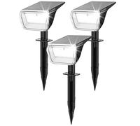 Linkind Solar Garden Spotlights,Extra-Long Illumination Time Solar Outdoor Lights,800lm, 6500K Daylight, IP67 Waterproof Wall Lights for Garden Yard Driveway Walkway, 3-Pack