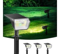 Linkind Solar Motion Sensor Light, Dual Colour 800lm, IP67 Waterproof Solar Spotlight Warm/Cool White Switchable, 8m/120°PIR Detection, Wall & Ground Mount, Ideal for Garden, Pathway, 3 Pack