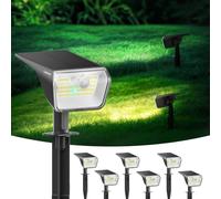 Linkind Solar Motion Sensor Light Outdoor, IP67 Waterproof Solar Stake Lights, Solar Spotlight for Pathway, Patio, Yard, Warm & Cool White Switchable, 8m/120°PIR Detection, Wall & Ground Mount, 6 Pack