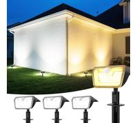 Linkind Solar Motion Sensor Light Outdoor, IP67 Waterproof Solar Stake Lights, Solar Spotlight for Pathway, Patio, Yard, Warm & Cool White Switchable, 8m/120°PIR Detection, Wall & Ground Mount, 3 Pack