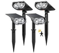 Linkind Solar Outdoor Motion Sensor Lights, Solar Security Lights, 4 Pack | 1000LM Super Bright, 3 Working Modes, IP65 Waterproof, 2200mAh Long Run Time, Cold White, for Garden, Patio, driveway
