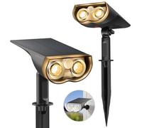 Linkind Solar Security Lights Outdoor Motion Sensor, 1000 Lm Super Bright Garden Powered Ip 65 Waterproof, Warm White 3000 K, For
