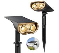 Linkind Solar Security Lights Outdoor Motion Sensor, 1000lm Super Bright Garden Lights Solar Powered IP67 Waterproof, Warm White 3000K, Solar Security Lights for Garden, Patio, Pack of 2