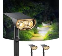 Linkind Solar Security Lights Outdoor with Motion Sensor, Warm & Cool White Sol