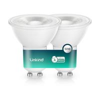 Linkind Ultra-efficient GU10 LED Bulbs, 2W=50W 360Lm 4000K Neutral White, Energy Efficiency Class A Replaces 50W Halogen Spotlight for Bathroom Kitchen, 36° Narrow Beam Angle, Non-dimmable, 2-Pack