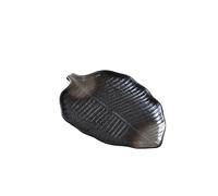 LINKIO Snack Plate Black Creative Flat Shallow Plate Large Cold Dish Hotel Restaurant Commercial Tableware Dessert Plates