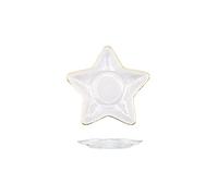 LINKIO Snack Plate Glass Snack Bowl Creative Shaped Dipping Plate Ice Cream for Snacks, Desserts Nuts Olives Soy Sauce Plates Bowls 3 Pieces of Sushi Ingredients Dessert Plates