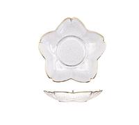 LINKIO Snack Plate Glass Snack Bowl Creative Shaped Dipping Plate Ice Cream for Snacks, Desserts Nuts Olives Soy Sauce Plates Bowls 3 Pieces of Sushi Ingredients Dessert Plates