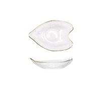 LINKIO Snack Plate Glass Snack Bowl Creative Shaped Dipping Plate Ice Cream for Snacks, Desserts Nuts Olives Soy Sauce Plates Bowls 3 Pieces of Sushi Ingredients Dessert Plates