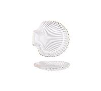 LINKIO Snack Plate Glass Snack Bowl Creative Shaped Dipping Plate Ice Cream for Snacks, Desserts Nuts Olives Soy Sauce Plates Bowls 3 Pieces of Sushi Ingredients Dessert Plates