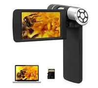 LINKMICRO Handheld Digital Microscope with 4" Screen, LM203 200X Portable Pocket Microscope for Kids and Adults, 8 LED USB Coin Magnifier, STEM Microscope Kit, 1080P Photo Video, 32G SD Card