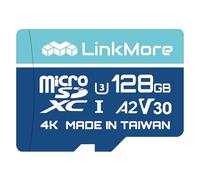 LinkMore 128GB Micro SDXC Card, A2, UHS-I, U3, V30, Class 10 Compatible, Read Speed Up to 160 MB/s,Write Speed Up to 100 MB/s, SD Adapter Included