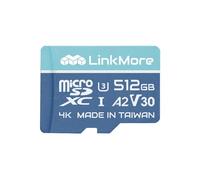 LinkMore 512GB Micro SDXC Card, A2, UHS-I, U3, V30, Class 10 Compatible, Read Speed Up to 160 MB/s,Write Speed Up to 120 MB/s, SD Adapter Included