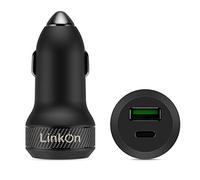 LinkOn 45W Car Charger With 27W USB-C PD3.0 and 18W USB-A QC3.0 Compatible with iPhone Samsung Galaxy Pixel Nexus Huawei