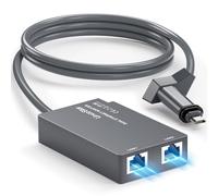 Linkoostar Dual Ports Starlink Ethernet Adapter for Starlink V2, Multi Starlink Ethernet Adapter Gen 2 for Wired External Network 2 Devices Networked Simultaneously Fast & Stable Connect Up to 1 Gbps