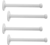 LINKPIPES Shelf Bracket, 4 Pack Floating Shelf Bracket Rustic Wall Mounted, Industrial Pipe Shelving Heavy Duty Support Hardware for Wood (10",White)