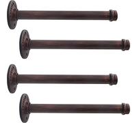 LINKPIPES Shelf Bracket, 4 Pack Floating Shelf Bracket Rustic Wall Mounted, Industrial Pipe Shelving Heavy Duty Support Hardware for Wood (12",Bronze)