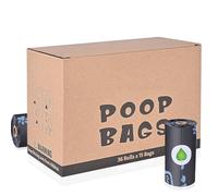 LinkRich Dog Poo Bags, 36 Rolls, 540 Counts, 32x23CM Biodegradable and Compostable Poop Bags, Extra Thick, Leak Proof, Scented Dog Waste Bags for Pet Dogs and Cats - Black