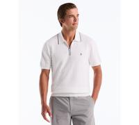 Links Stitch Quarter Zip Sweater Polo In Bright White