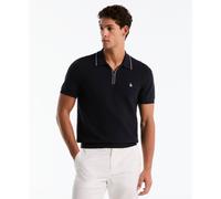 Links Stitch Quarter Zip Sweater Polo In Dark Sapphire