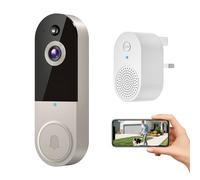 LinkSear Wireless Video Doorbell with Doorbell Receiver, Smart AI Human Detection, Live View, Night Vision, 2-Way Audio, 2.4G WiFi, Cloud Storage (Sold Separately) for Indoor/Outdoor Surveillance