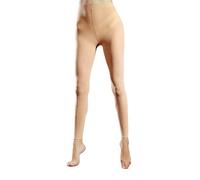 LinkSphere Sparkle Footless Tights for Women, 80D Soft Opaque Microfiber Pantyhose High Waist Stretch Stockings, Nude, S-M