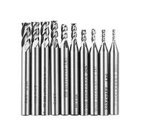 Linkstyle 10PCS 1.5-6mm HSS Drill End Mill Bits Set, 4 Flute CNC Carbide Straight Shank Milling Cutter Tool for Wood Aluminum Steel Titanium Metal