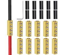 Linkstyle 10PCS 4AWG Wire Connector Nut Kit, 100A 4-6 Gauge Square Splicing Quick Wiring Connection Brass Terminal, Screw-Fixed Type Heat Shrink Butt Connectors