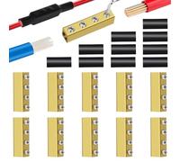 Linkstyle 10PCS 6AWG Wire Connector Nut Kit, 80A 6 8 10 Gauge Square Splicing Quick Wiring Connection Brass Terminal, Screw-Fixed Type Heat Shrink Butt Connectors