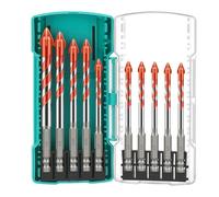 Linkstyle 10PCS Tungsten Carbide Masonry Drill Bit, Eccentric Drill Bits for Concrete Glass Brick Cement Tile Marble Wood, 1/4", 5/16", 3/8", 1/2"