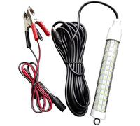 Linkstyle 12V 120 LED 1000 Lumens Lure Bait Finder Submersible Fishing Light 10.5W Night Fishing Finder Lamp Light Crappie Shad Boat LED Submersible Deep Drop Underwater Light with Battery Clip and