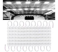 Linkstyle 12V Van Interior LED Light Kit, 90 LEDs Interior Ceiling Light Kit Waterproof Ceiling Dome Lamp for Car RV Trailer Boat Bus(15 Modules, White)